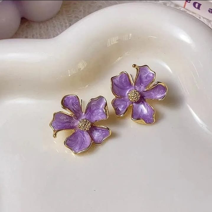Violet Petal Studs